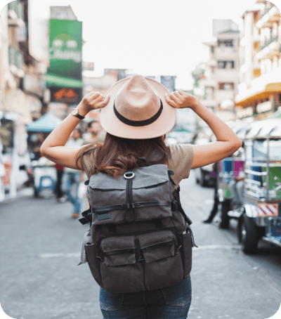 Woman with backpack