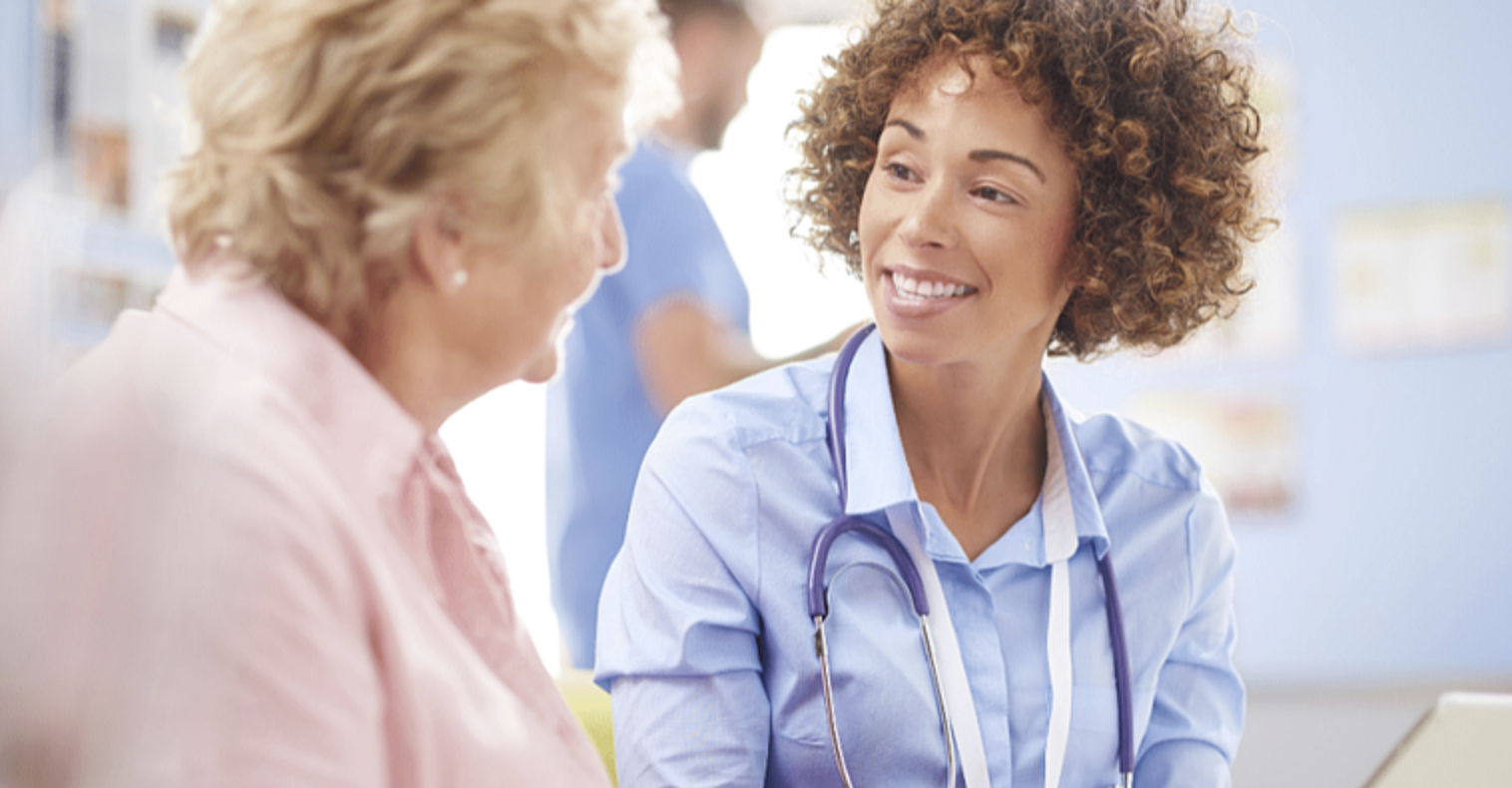 Nurse talking with patient